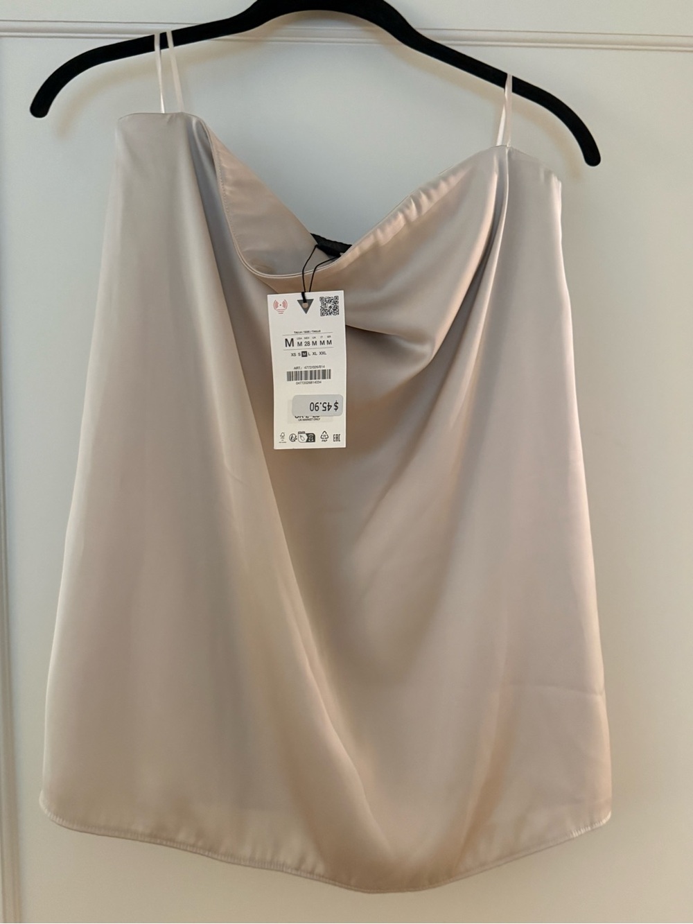 ZARA strapless satin effect top